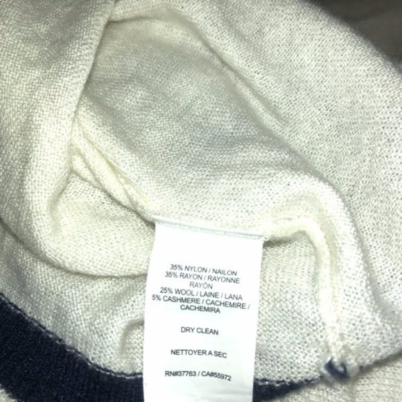 C&C California Cashmere Ivory Tennis Sweater - S - Picture 10 of 11